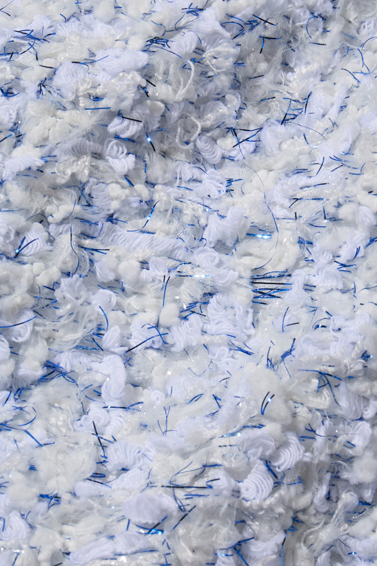Chanel Spring Summer 2018 light blue fantasy tweed jacket woven fabric close-up