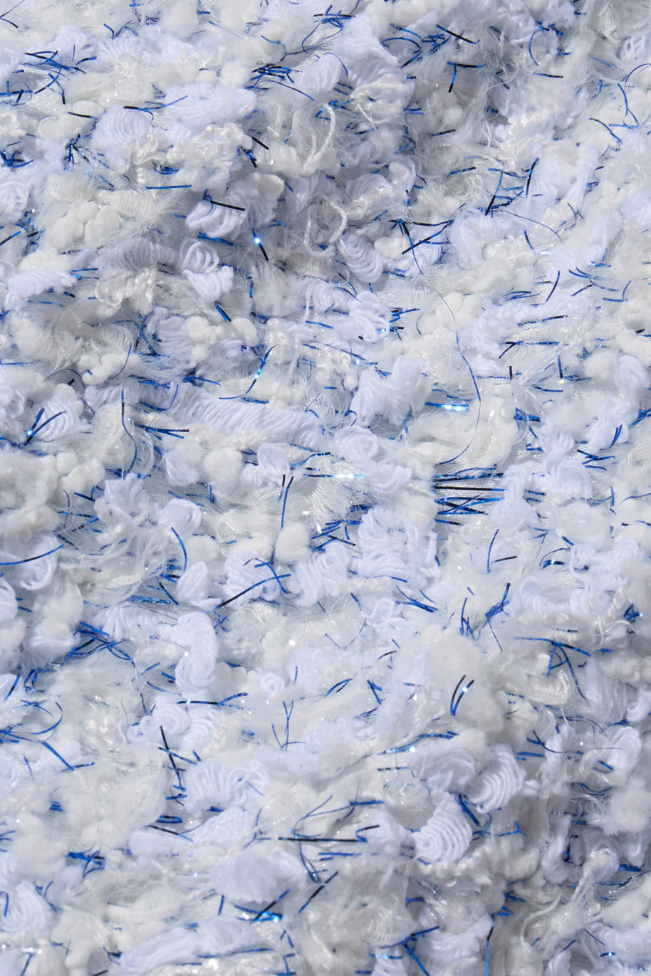 Chanel Spring Summer 2018 light blue fantasy tweed jacket woven fabric close-up