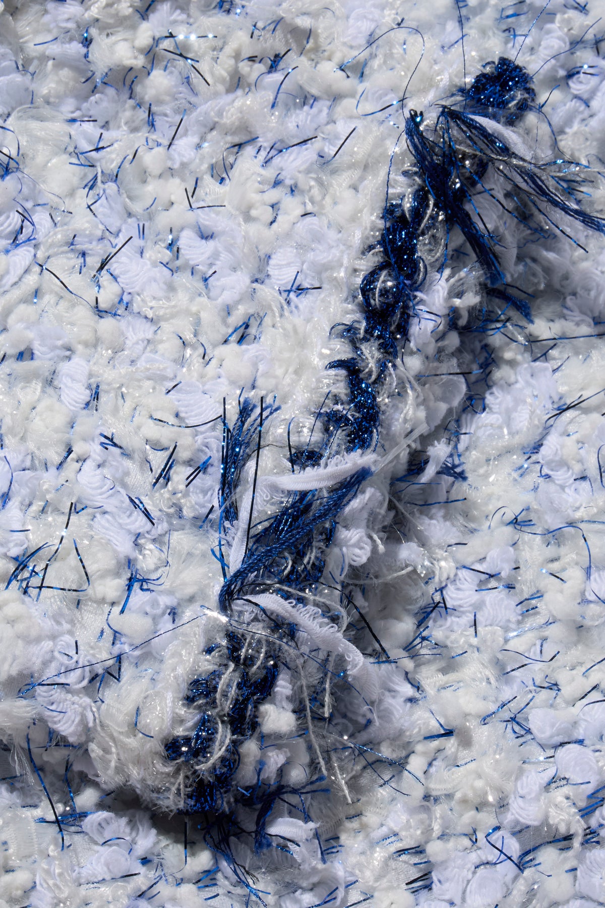 Chanel Spring Summer 2018 light blue fantasy tweed jacket textured trim detail