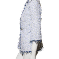 Chanel Spring Summer 2018 light blue tweed jacket FR38 side profile