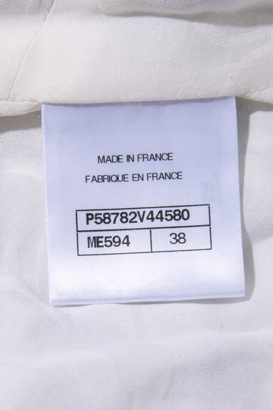 Chanel Spring Summer 2018 light blue tweed jacket interior size FR38 label