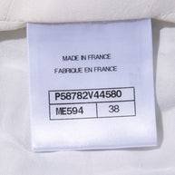 Chanel Spring Summer 2018 light blue tweed jacket interior size FR38 label
