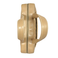 Overhead profile of Chanel Surpique Bowler bag highlighting shape and structured silhouette.