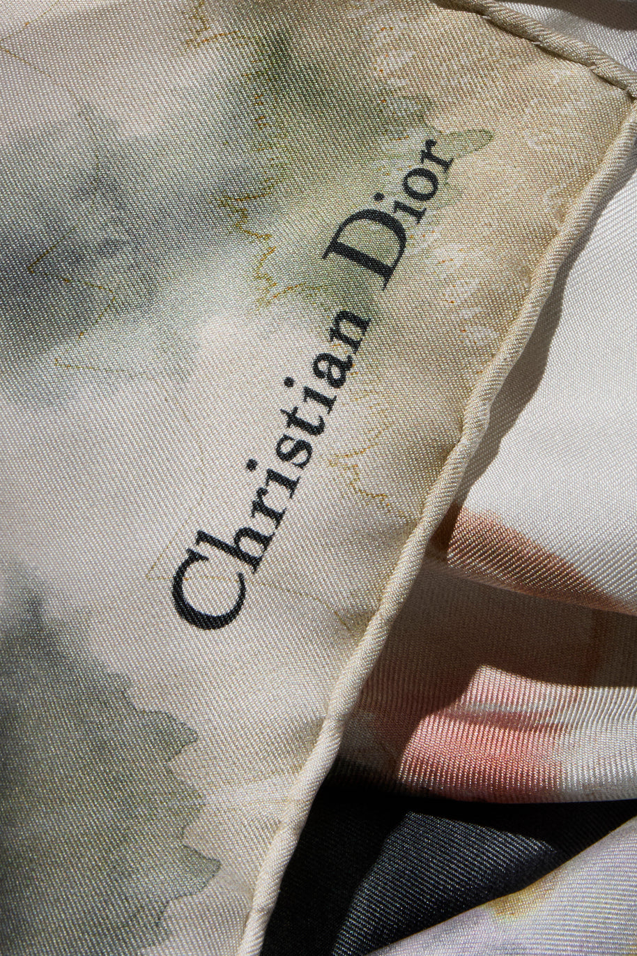 Christian Dior kaleidoscope silk dress Christian Dior signature detail