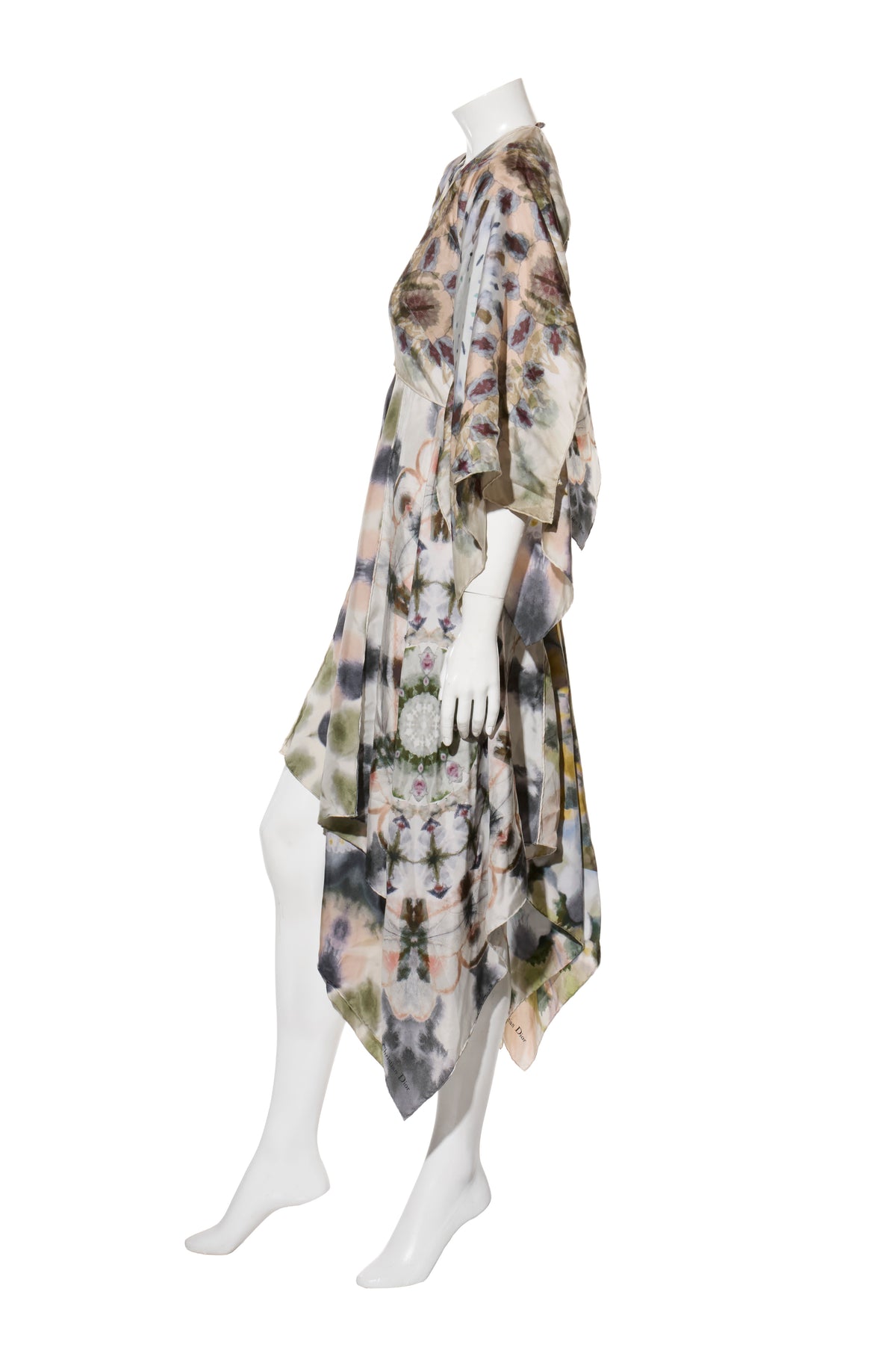 Christian Dior Spring 2019 kaleidoscope silk dress side profile