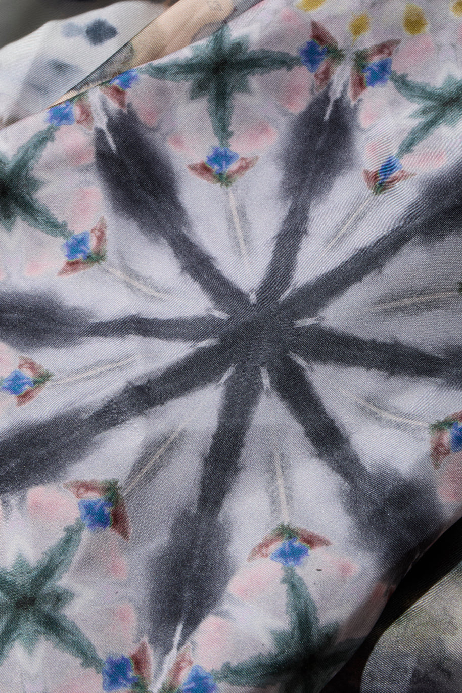 Christian Dior Spring 2019 silk kaleidoscope print fabric detail