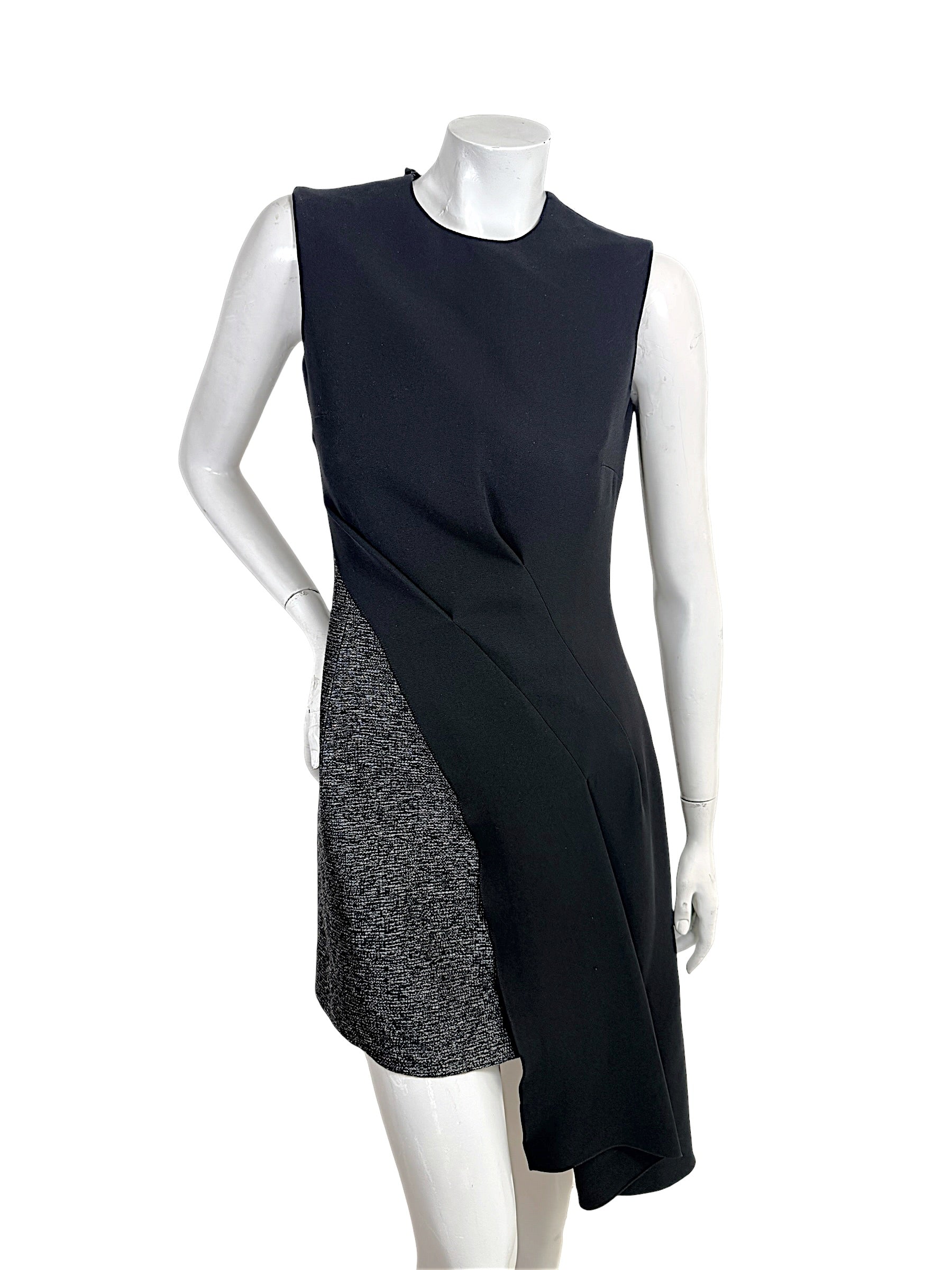 Christian Dior Raf Simons Fall Winter 2015 asymmetrical draped dress front view