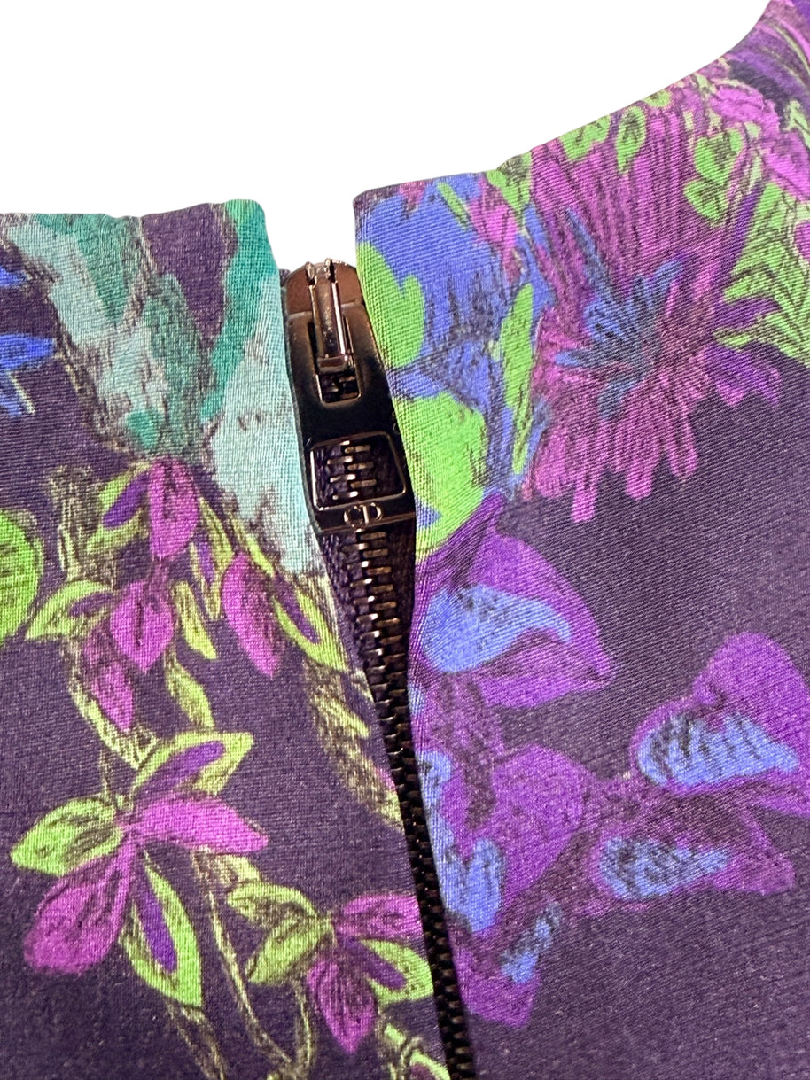 Christian Dior Raf Simons jungle elephant and floral print fabric detail