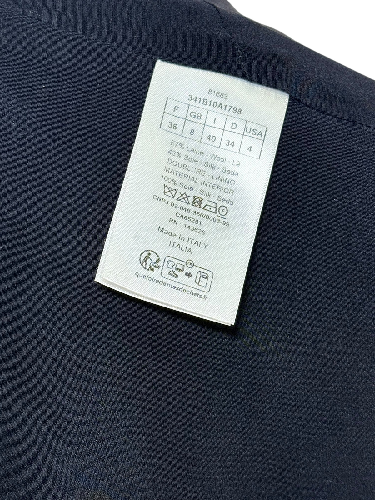 Christian Dior Raf Simons jungle print top interior composition and care label