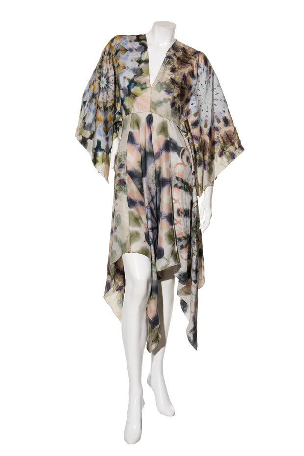 Christian Dior Spring 2019 kaleidoscope print silk dress FR 36 front view