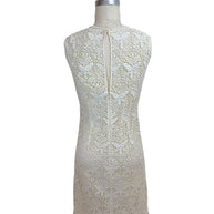 Emilio Pucci lace dress back view zipper closure ivory fitted designer dress
