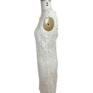 Emilio Pucci ivory lace dress side profile fitted silhouette sleeveless designer dress