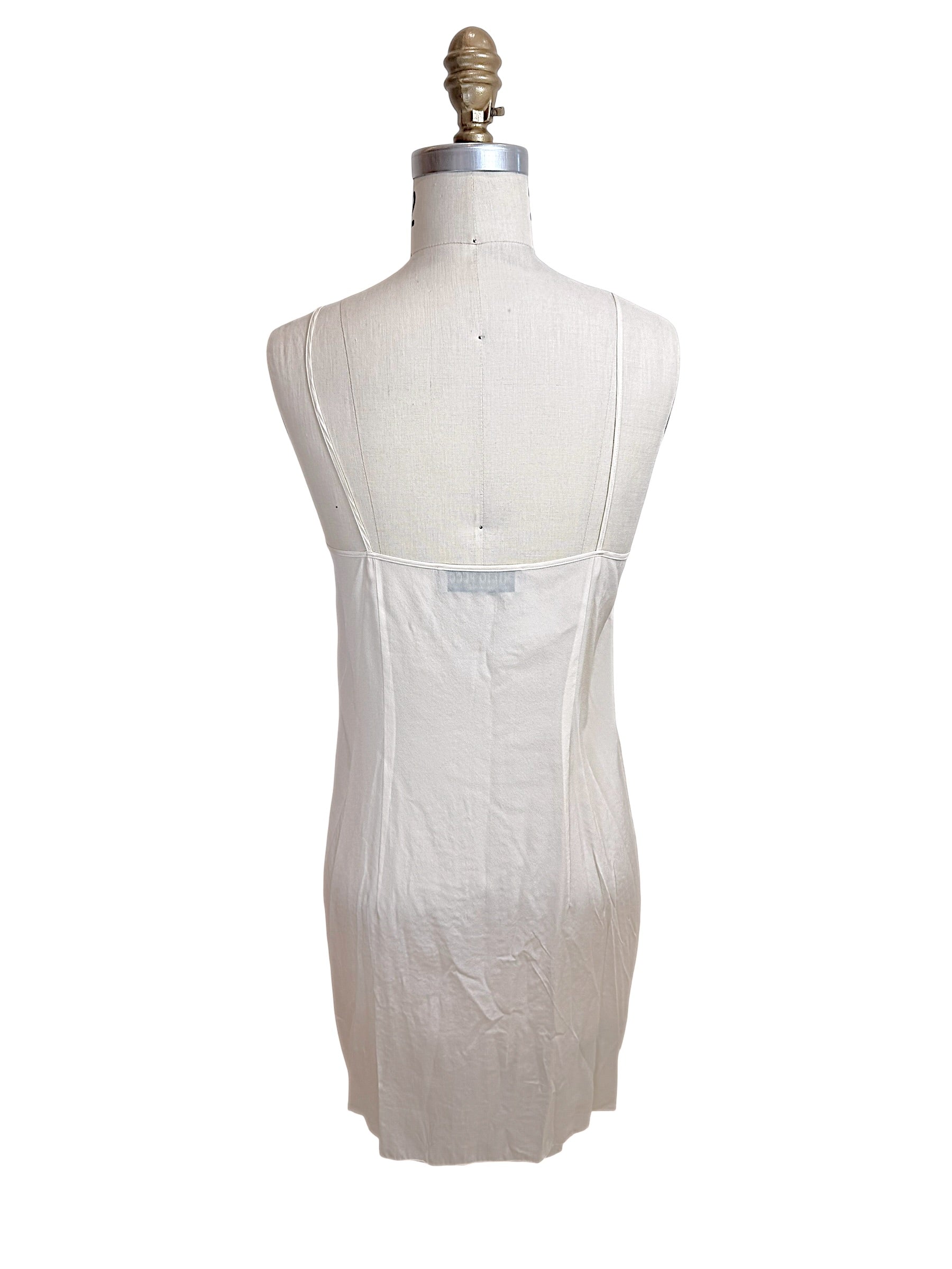 Emilio Pucci ivory slip dress back view spaghetti straps underdress lining