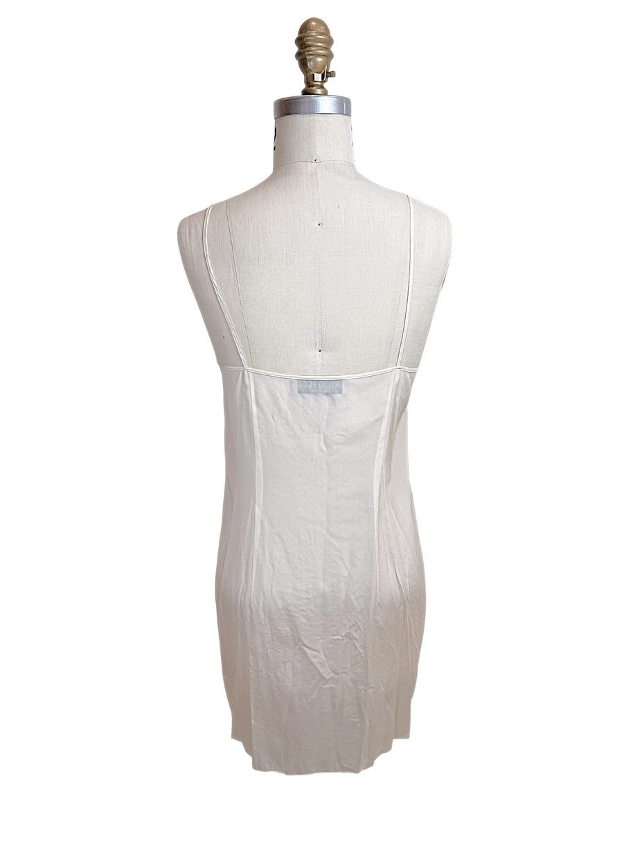 Emilio Pucci ivory slip dress back view spaghetti straps underdress lining