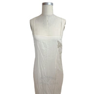 Emilio Pucci ivory slip dress front view minimal spaghetti strap lining