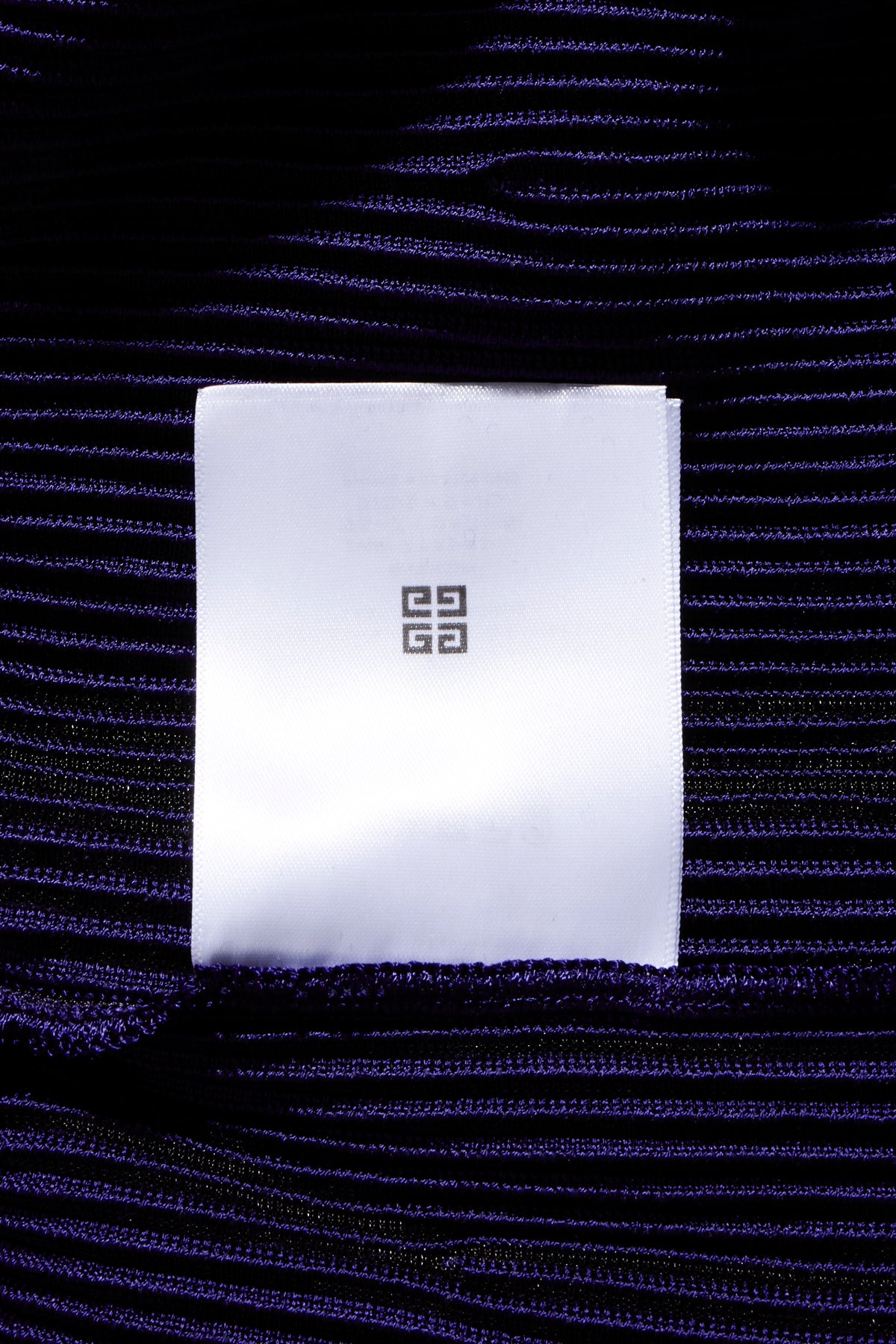 Givenchy FW2022 violet knit dress interior tag with Givenchy emblem