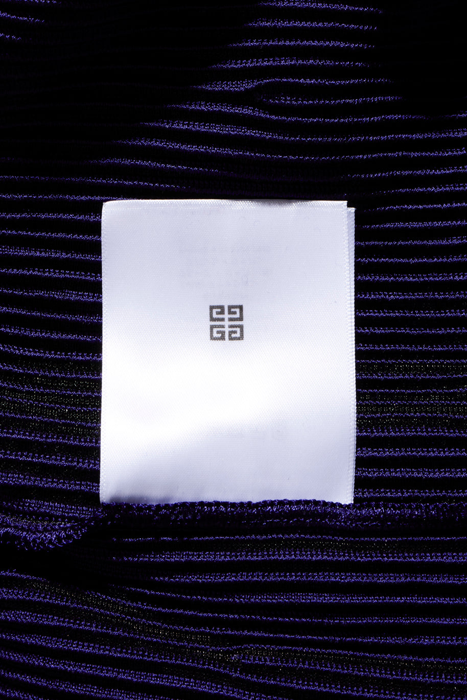 Givenchy FW2022 violet knit dress interior tag with Givenchy emblem