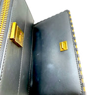 Givenchy Pandora Box black leather crossbody bag open interior view