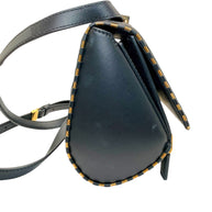 Givenchy Pandora Box black leather bag side profile and strap attachment