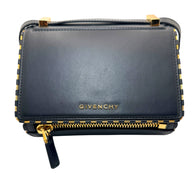 Givenchy Pandora Box black leather bag front view with gold-tone hardware