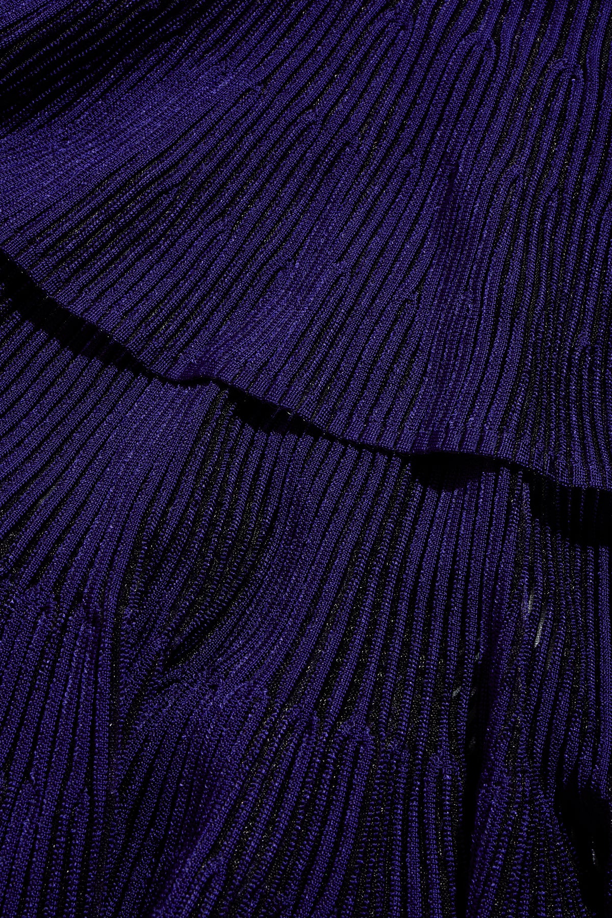 Givenchy violet rib knit dress fabric and pleating detail