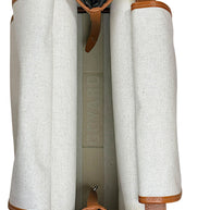 Top-down interior view of authentic Goyard Artois PM tote with clean canvas lining and leather details.