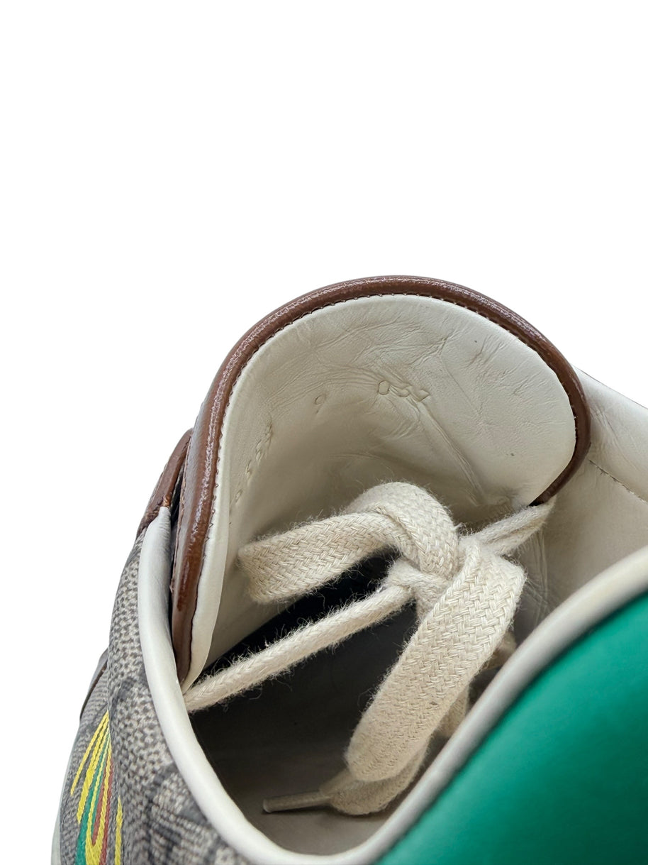 Gucci GG Supreme Ace sneaker interior heel and lining detail