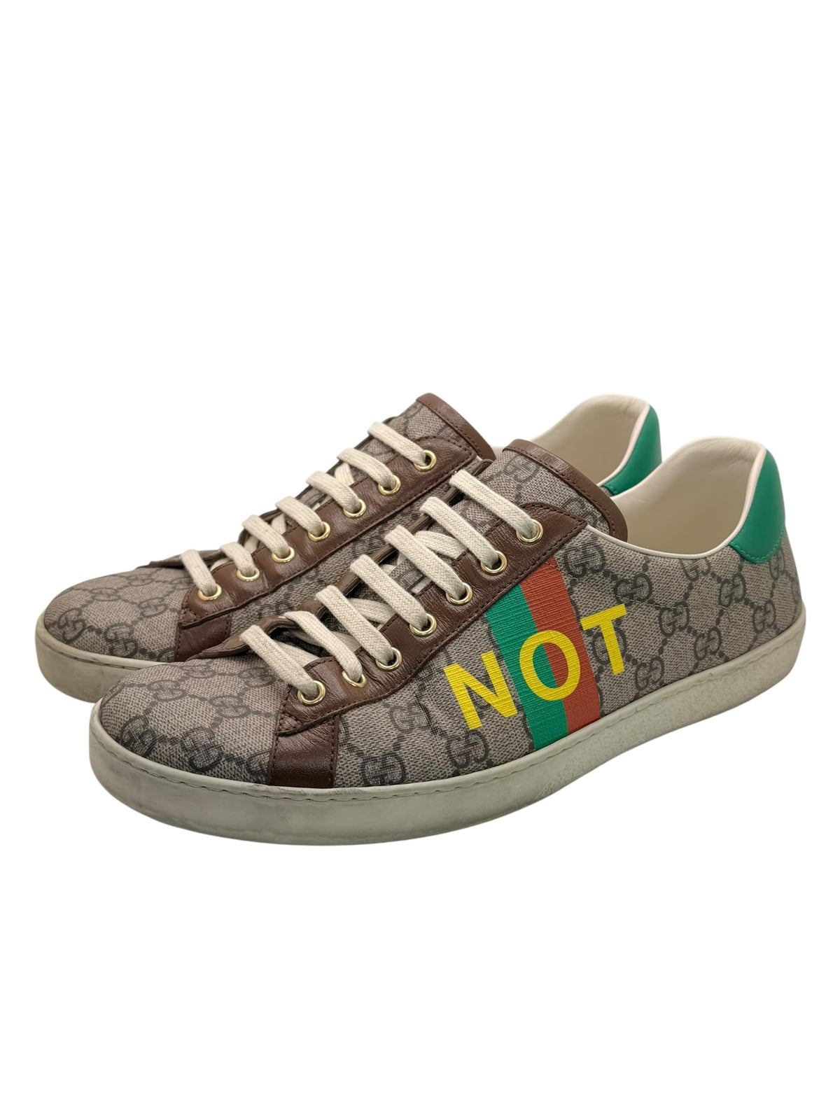Gucci Fake Not GG Supreme Ace sneakers angled pair view