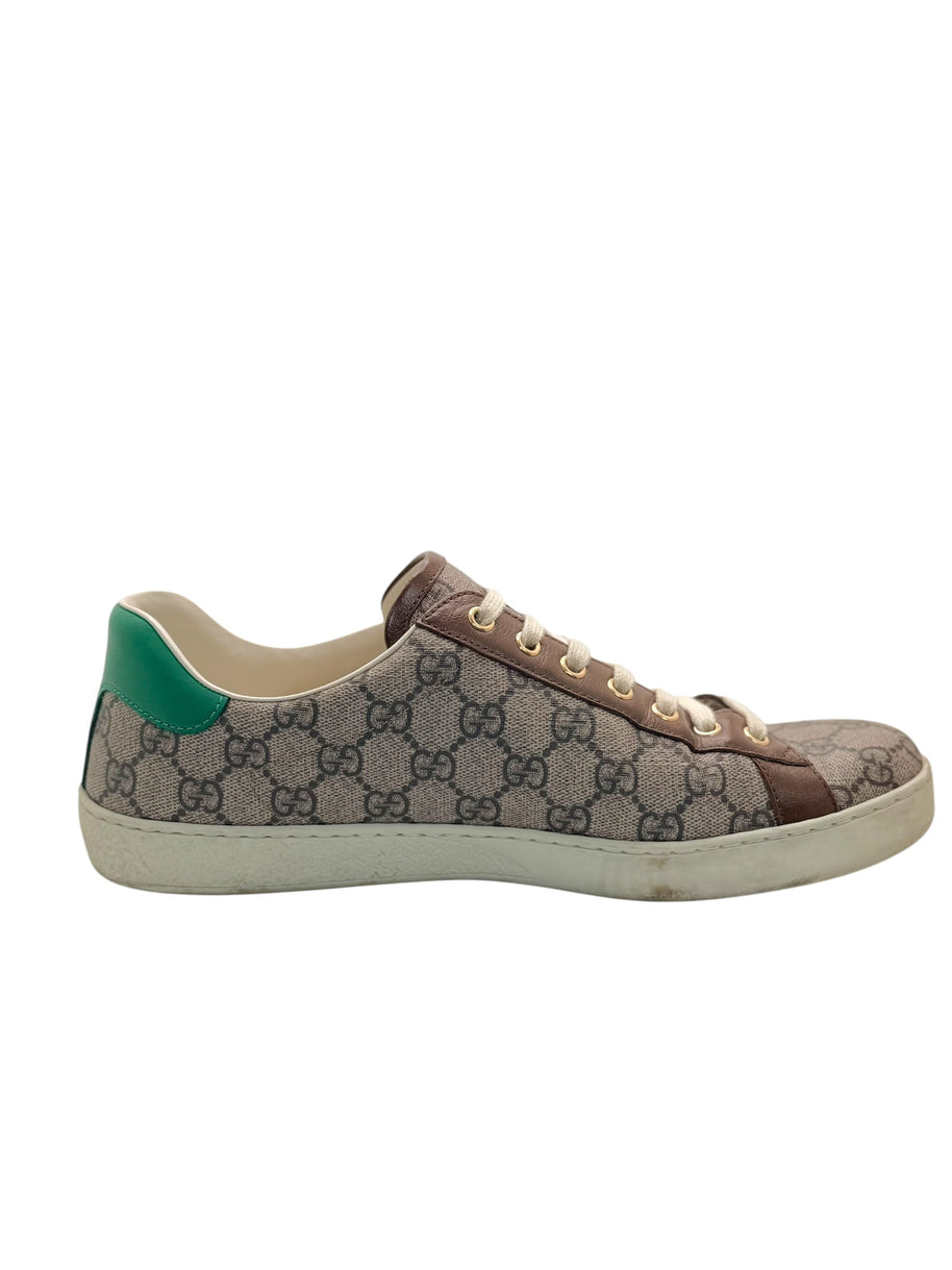 Gucci GG Supreme Ace sneaker with Web stripe side profile