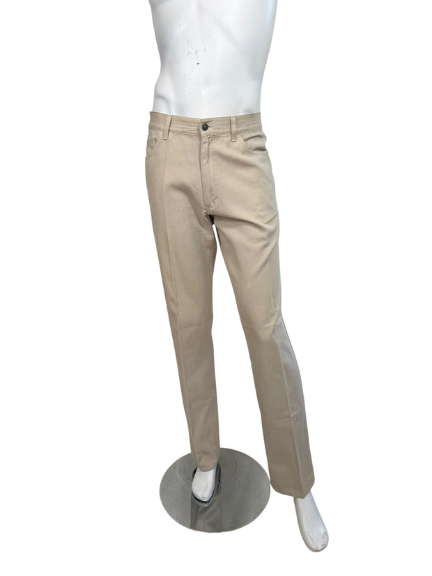 Loro Piana men’s beige cotton pants size 36 front view