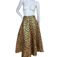 Martin Grant metallic gold leopard jacquard high-waisted full skirt FR 38 on mannequin