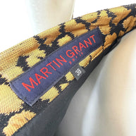 Martin Grant Paris designer label and FR 38 size tag inside metallic gold jacquard skirt
