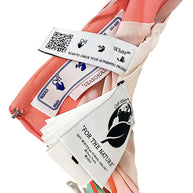 Off-White coral dress authenticity QR label and For The Nature garment tags