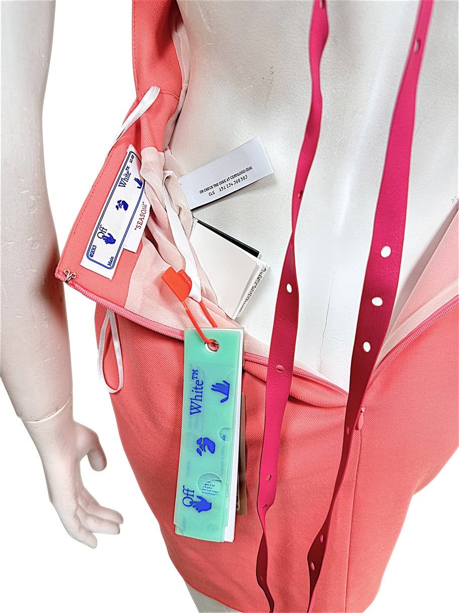 Off-White Spring 2022 coral dress with original retail and authentication tags attached