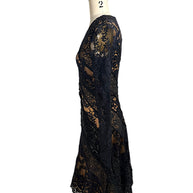 Oscar de la Renta lace dress side second view scalloped hem