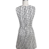 Oscar de la Renta 2015 tweed dress back view alternate angle black white fitted shape