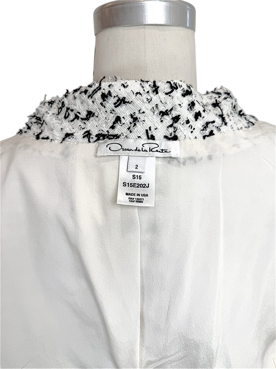 Oscar de la Renta label interior jacket Spring 2015 made in USA designer tag detail
