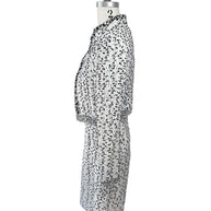 Oscar de la Renta tweed jacket side angle Spring 2015 runway black white structured fit