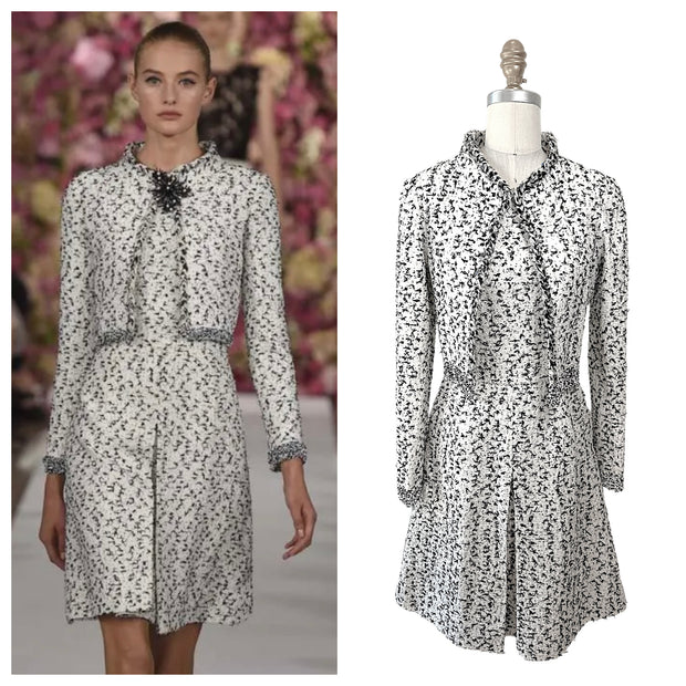 Oscar de la Renta Spring 2015 Look 19 runway compared to actual tweed jacket and dress set