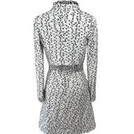 Oscar de la Renta Spring 2015 tweed jacket back view structured silhouette black white
