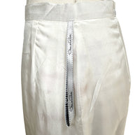 Interior construction detail of vintage Oscar de la Renta silk pencil skirt with couture finishing and lining