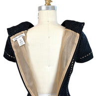 Oscar de la Renta Spring 2013 P13 black designer dress interior label view showing made in Italy and size 4 tag