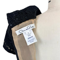 Oscar de la Renta Spring 2013 P13 designer label close up black cocktail dress size 4 made in Italy authentication detail