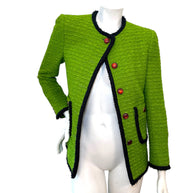 Saint Laurent 2021 green tweed jacket size FR38 front view