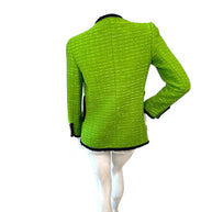 Saint Laurent green tweed jacket rear three-quarter view