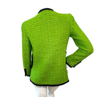 Saint Laurent green tweed jacket full back view