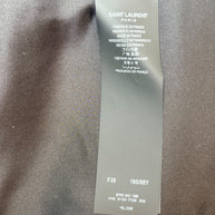 Saint Laurent green tweed jacket interior hang tag detail