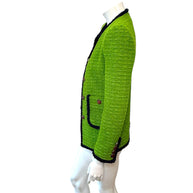 Saint Laurent green tweed jacket side profile on mannequin