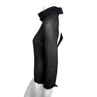 Saint Laurent Hedi Slimane black sheer silk open-back blouse from Spring Summer 2014, side profile