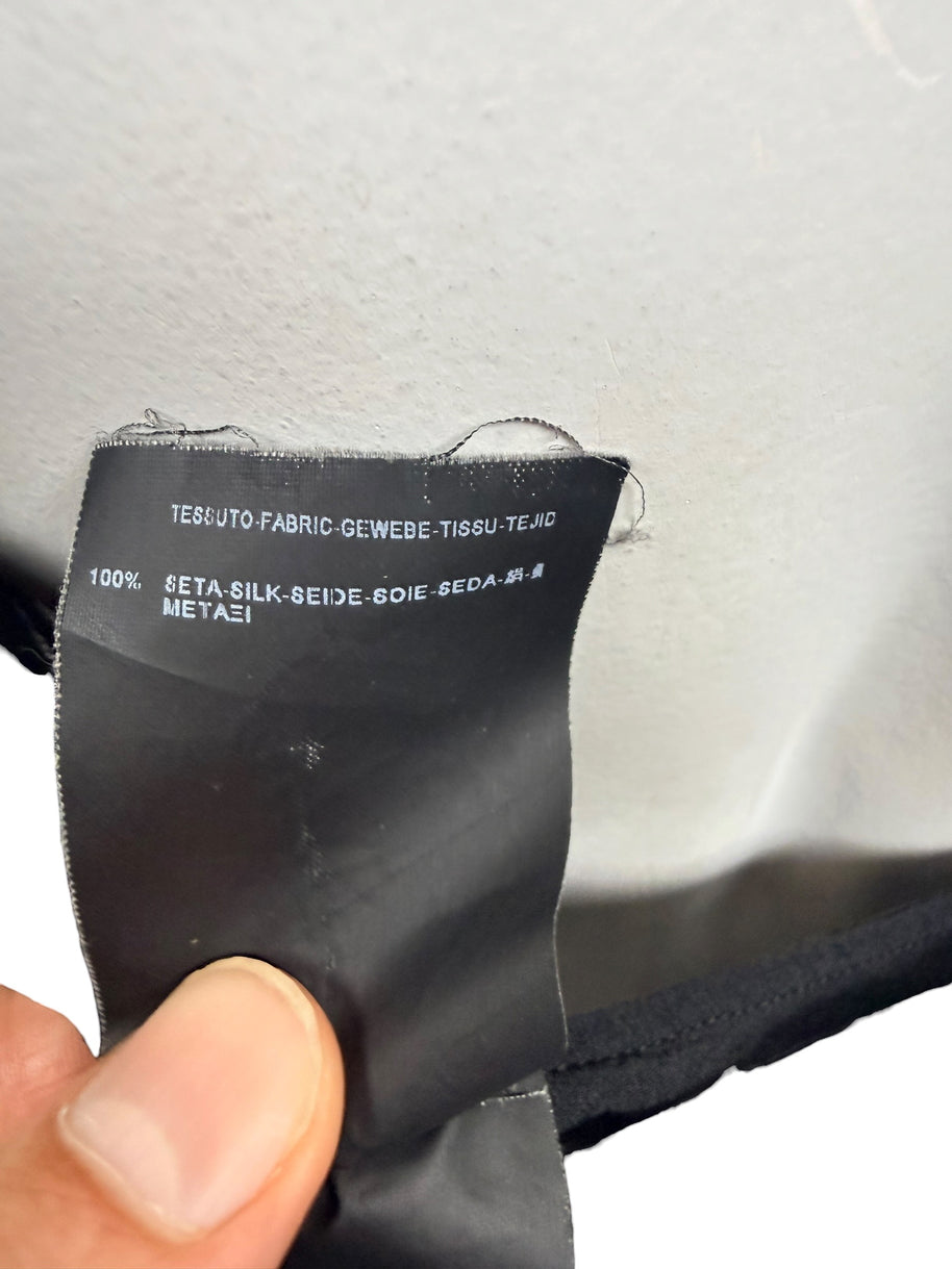 Saint Laurent Spring Summer 2014 black blouse composition label showing 100 percent silk